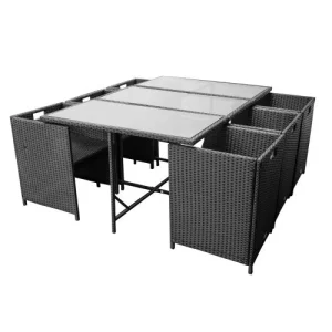 fashioniable NOTRE SELECTION Ensemble Repas 11 Pièces CUBE DINNING Acier Noir 9