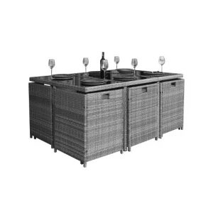 Dernières Nouveautés NOTRE SELECTION Ensemble Repas 11 Pièces CUBE DINNING Acier Gris 12