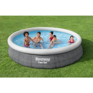 outlet Piscine Hors Sol FAST SET Ronde Effet Rotin 366X76 Cm Bestway – 57445 12