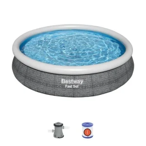 outlet Piscine Hors Sol FAST SET Ronde Effet Rotin 366X76 Cm Bestway – 57445 14