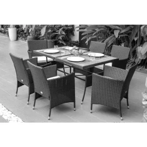 NOTRE SELECTION Ensemble Repas 7 Pièces DINING En Acier Noir – M39 grande marque pas cher 12